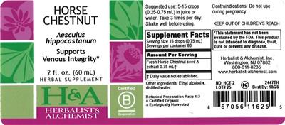 Horse Chestnut label