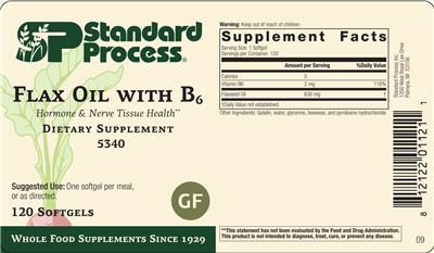 Flax Oil with B6 label