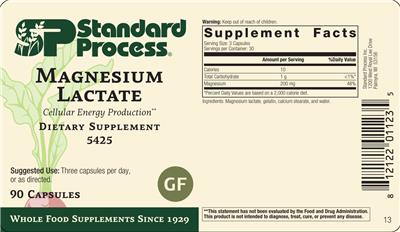Magnesium Lactate label