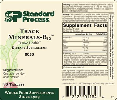 Trace Minerals-B12 label