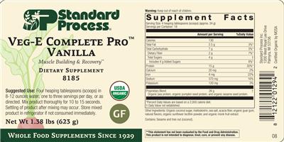 Veg-E Complete Pro Vanilla label