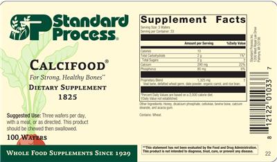 Calcifood Wafers label