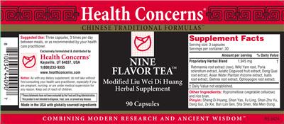 Nine Flavor Tea label