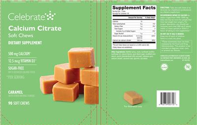 Calcium Citrate Soft Chews Caramel label