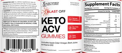 Blast Off Keto ACV Gummies label