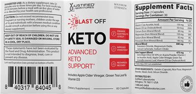 Blast Off Keto label