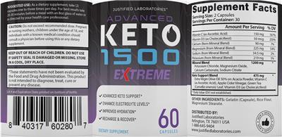 Advanced Keto 1500 Extreme label