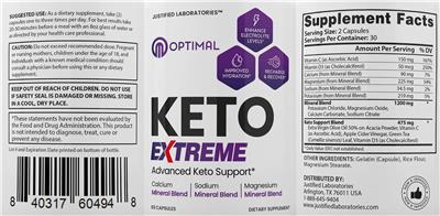 Optimal Keto Extreme label