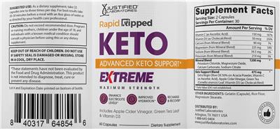 Rapid Ripped Keto Extreme label