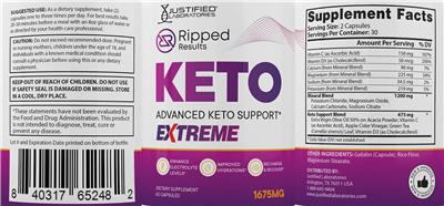 Ripped Results Keto Extreme label