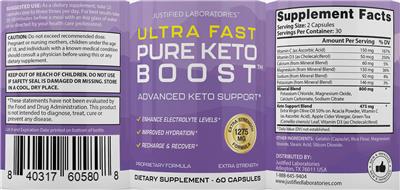 Ultra Fast Pure Keto Boost label