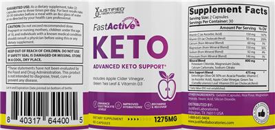 Fast Active Keto label