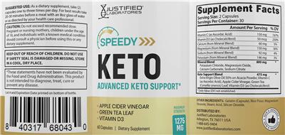 Speedy Keto label