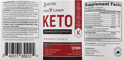 Trim Tummy Keto label