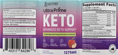 Ultra Prime Keto label