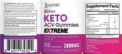 Bliss Keto ACV Gummies Extreme label