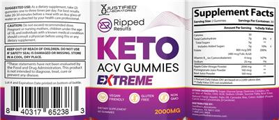 Ripped Results Keto ACV Gummies Extreme label