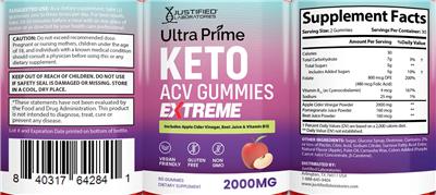 Ultra Prime Keto ACV Gummies Extreme label