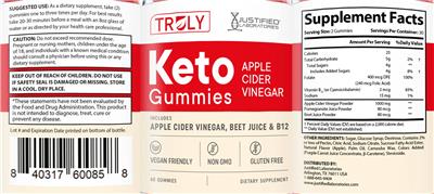 Truly Keto Gummies label
