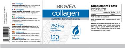 Collagen 750 mg label