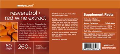 Resveratrol + Red Wine Extract label
