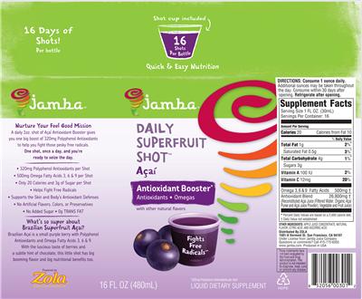 Daily Superfruiti Shot Acai label