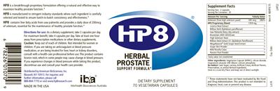 HP8 Herbal Prostate Support Formula label