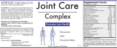 Joint Care Complex label