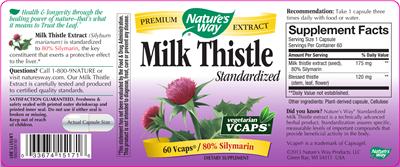 Milk Thistle Standardized label