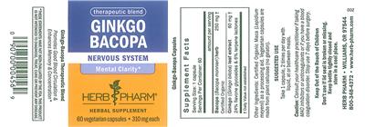Ginkgo Bacopa label