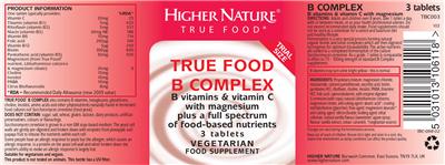 True Food B Complex label