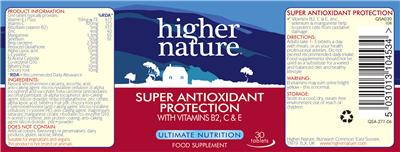 Super Antioxidant Protection label