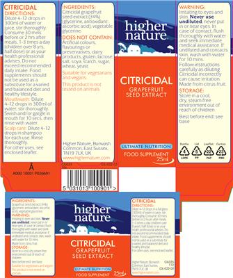 Citricidal Grapefruit Seed Extract label
