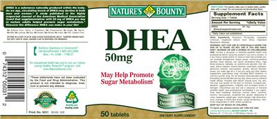 DHEA 50 mg label