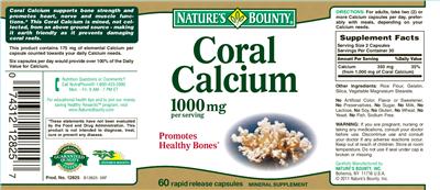Coral Calcium label