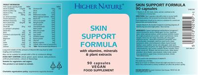 Skin Support Formula label