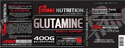 Glutamine Muscle Support label