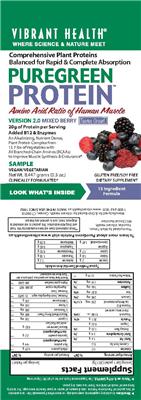 PureGreen Protein Mixed Berry label