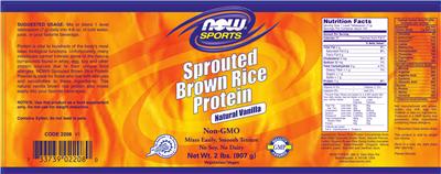 Sprouted Brown Rice Protein Natural Vanilla label
