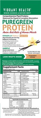 PureGreen Protein Vanilla label