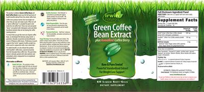 Green Coffee Bean Extract Plus KonaRed Coffee Berry label