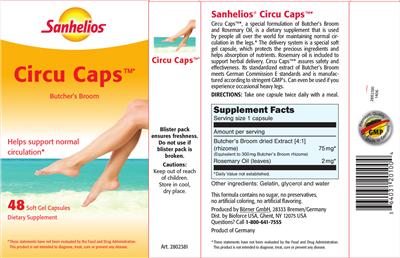 Circu Caps Butcher's Broom label