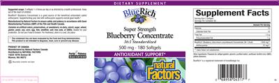 BlueRich Super Strength Blueberry Concentrate label
