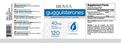 Guggulsterones 40 mg label