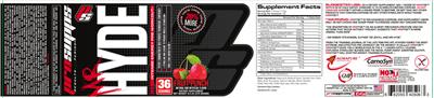 Mr Hyde Intense Energy Pre Workout Fruit Punch label