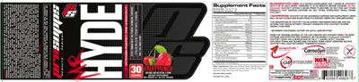 Mr Hyde Intense Energy Pre Workout Fruit Punch label