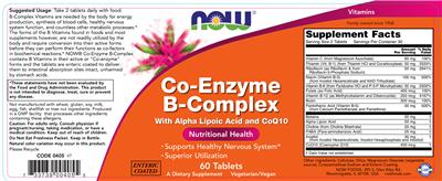 Co-Enzyme B-Complex With Alpha Lipoic Acid and CoQ10 label