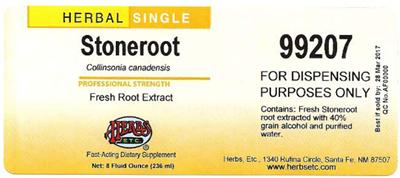 Stoneroot label