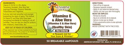 Vitamin E & Aloe Vera label
