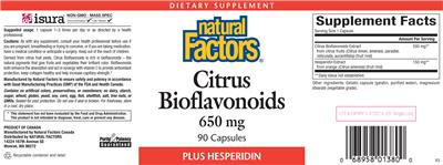 Citrus Bioflavonoids 650 mg label